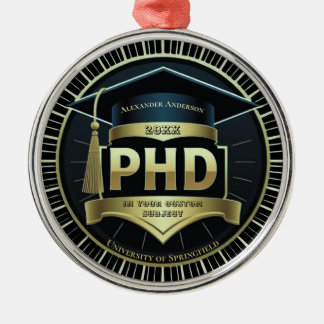 Phd graduation doctoral thesis medal metal ornament