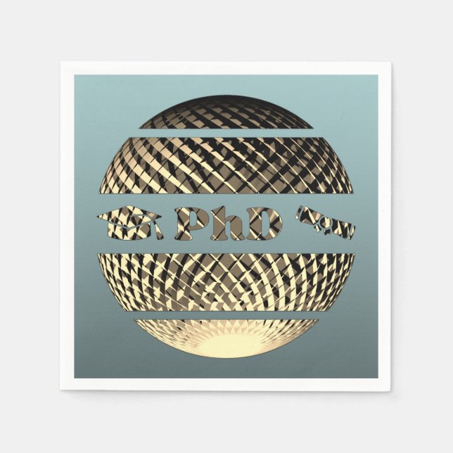 PhD graduation gold Napkin (Front)