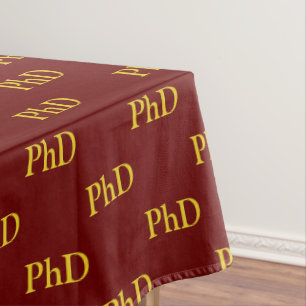 PhD Graduation Grad Graduate Burgundy Tablecloth