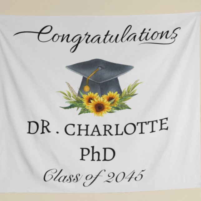 Phd Graduation Party Backdrop Tapestry (Creator Uploaded)