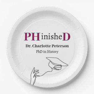 PhD Graduation Party Paper Plate
