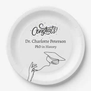 PhD Graduation Party Paper Plate
