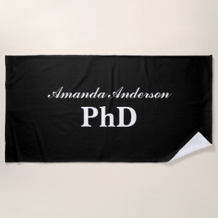 PhD Graduation Personalised Name Beach Towel
