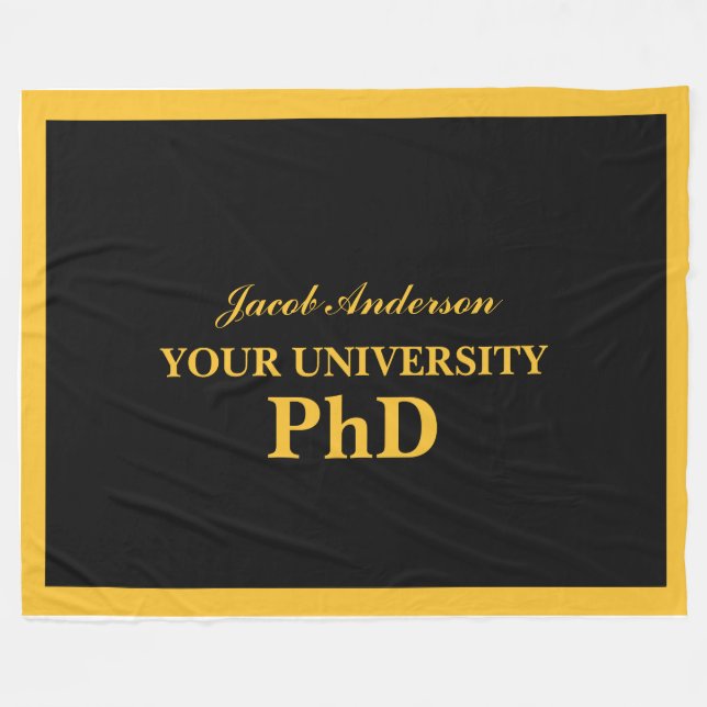 PhD Graduation Personalised Name Fleece Blanket (Front (Horizontal))