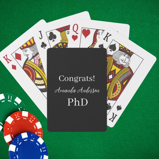 PhD Graduation Personalised Name Playing Cards (Creator Uploaded)