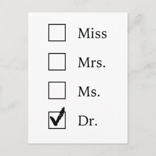 PhD graduation post card