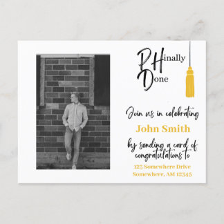 PHD Graduation Post Card - Card Shower -