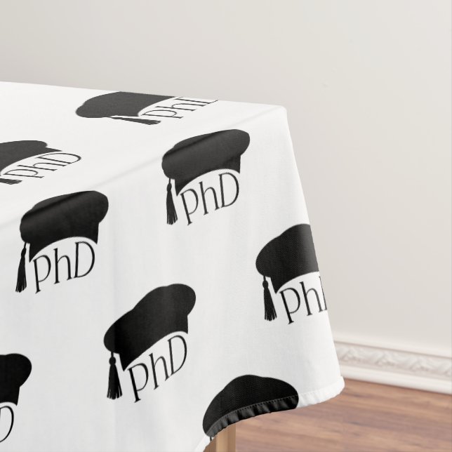 PhD Hat Doctoral Degree Graduation Pattern Tablecloth (In Situ)