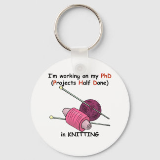PhD in Knitting Key Ring