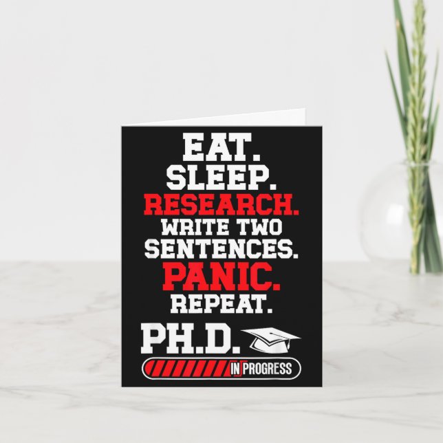 Phd in progress phd graduation phd degree doctor card (Front)