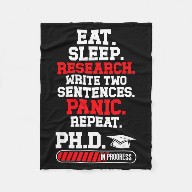 Phd in progress phd graduation phd degree doctor fleece blanket (Front)