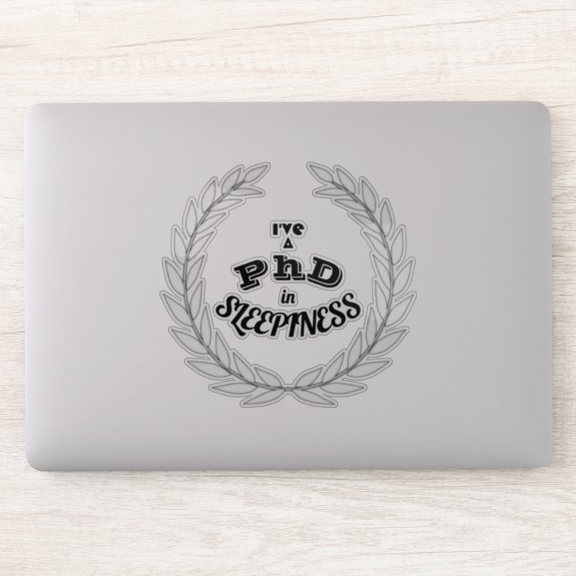 PhD in Sleepiness Funny Academic Humour Sticker (Computer)
