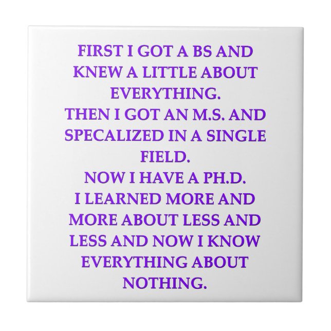 phd joke ceramic tile (Front)