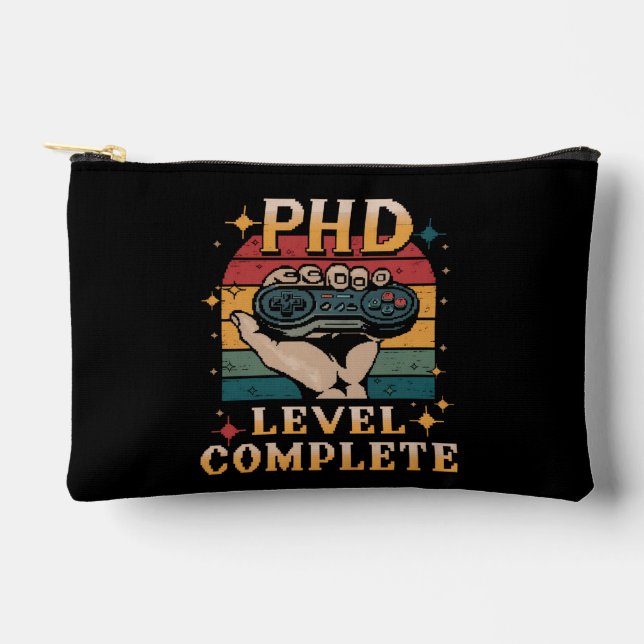 PhD Level Complete Graduation Doctorate Gaming Accessory Pouch (Front)