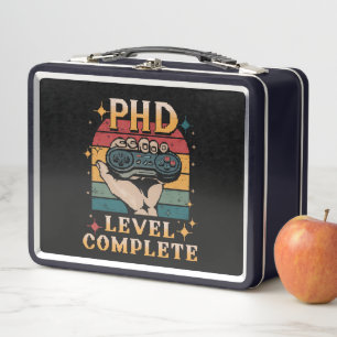 PhD Level Complete Graduation Doctorate Gaming Metal Lunch Box