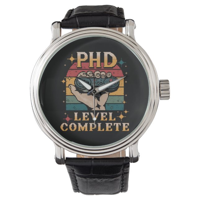 PhD Level Complete Graduation Doctorate Gaming Watch (Front)