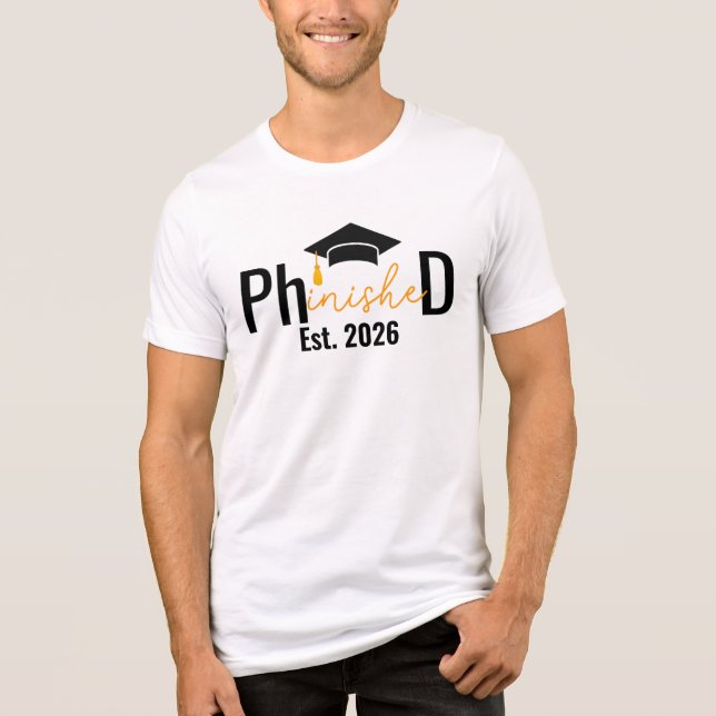 PHD Student Phinished Funny Graduation Party Tri-Blend Shirt (Front)