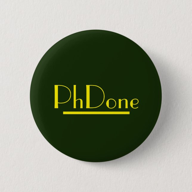 PhDone green/yellow 6 Cm Round Badge (Front)