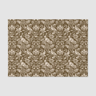 Pheasant and Hare Pattern, Brown and Beige   Tissue Paper