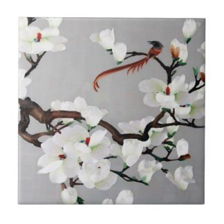 Pheasant and Pear Blossoms Tile