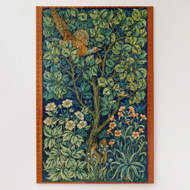Pheasant Bird in a Tree (by William Morris) Jigsaw Puzzle (Vertical)
