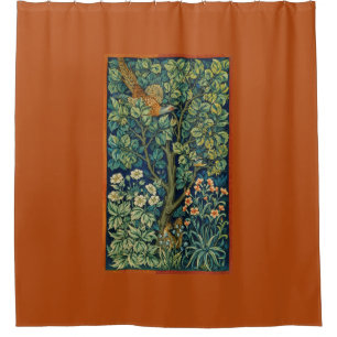Pheasant Bird in a Tree (by William Morris) Shower Curtain