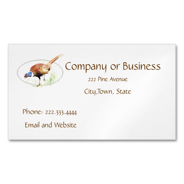 Pheasant, Bird, Nature, Environment, Business Card (Front)