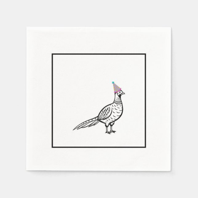 Pheasant, bird theme napkin (Front)