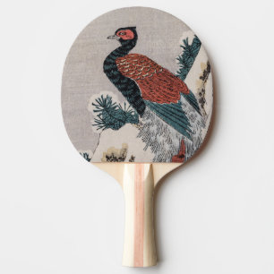 Pheasant by snowy waterfall by Utagawa Hiroshige Ping Pong Paddle