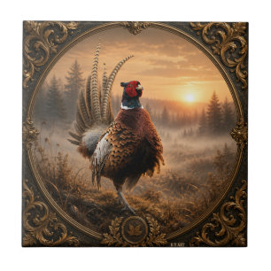 Pheasant ceramic tile