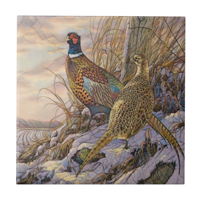 Pheasant  ceramic tile (Front)