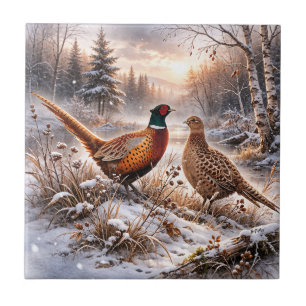 Pheasant ceramic tile