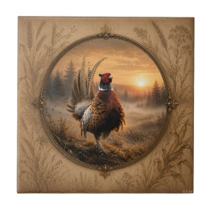 Pheasant ceramic tile