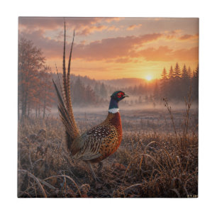 Pheasant ceramic tile