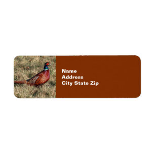 Pheasant Christmas Return Address Label
