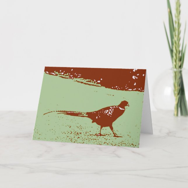 Pheasant crossing bird card (Front)