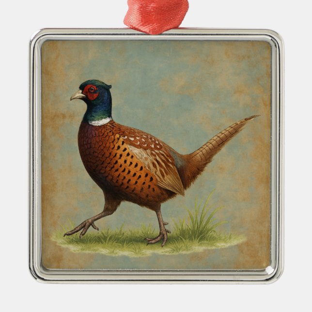 Pheasant design Christmas tree decoration (Front)