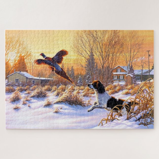 Pheasant Encouraged To Take Flight Jigsaw Puzzle (Horizontal)