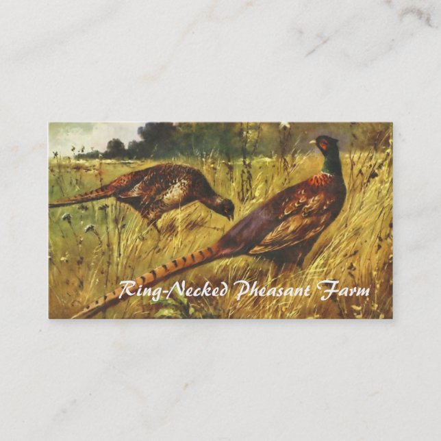Pheasant farm vintage painting business card (Front)