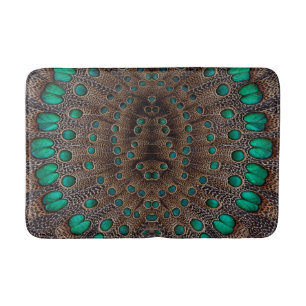 Pheasant Feather Fractal Design Bath Mat