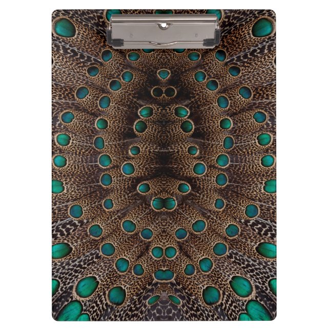Pheasant Feather Fractal Design Clipboard (Front)
