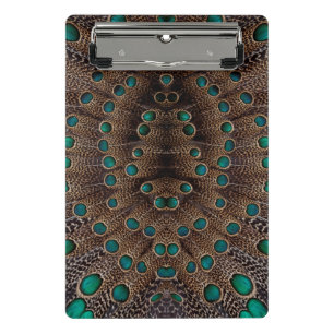 Pheasant Feather Fractal Design Mini Clipboard