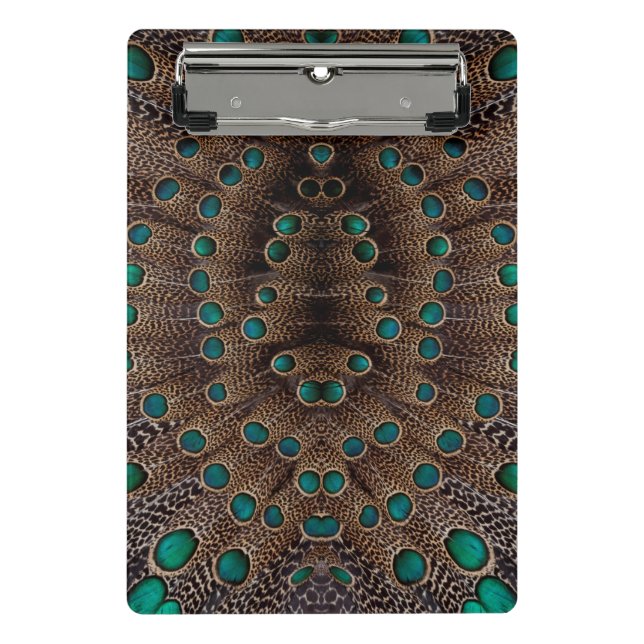 Pheasant Feather Fractal Design Mini Clipboard (Front)