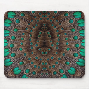 Pheasant Feather Fractal Design Mouse Pad