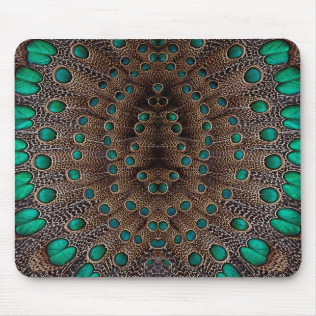 Pheasant Feather Fractal Design Mouse Pad (Front)