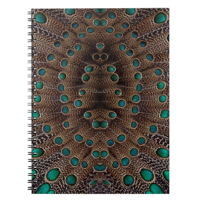 Pheasant Feather Fractal Design Notebook (Front)