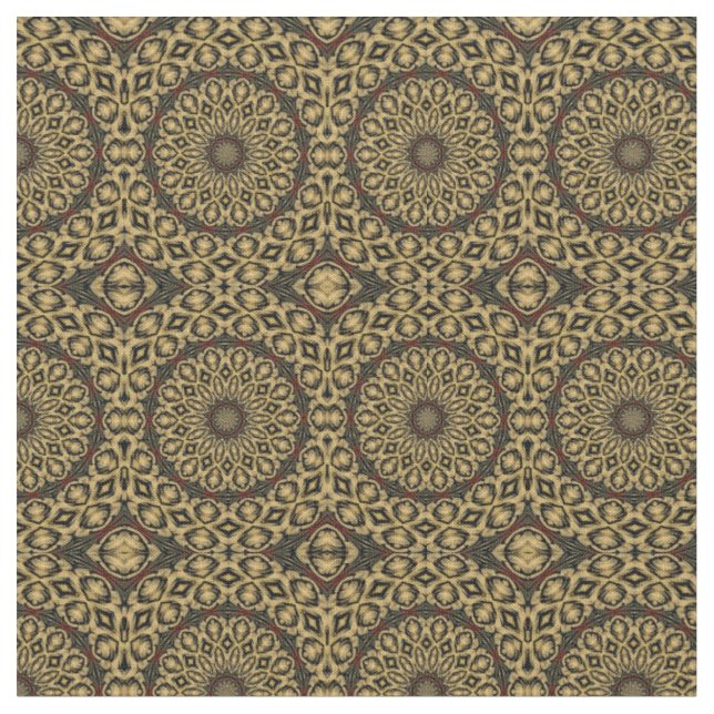 Pheasant Feather Kaleidoscope Fabric (Close Up)