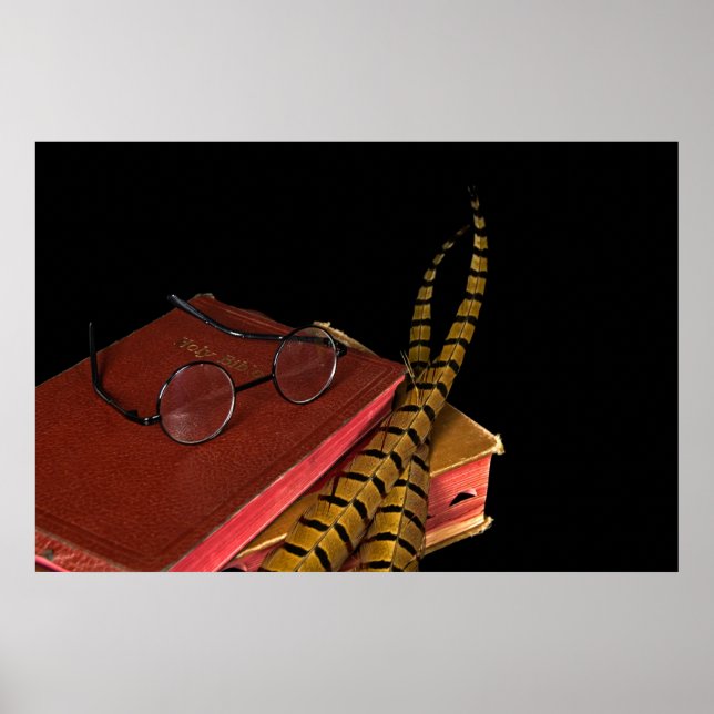 pheasant feathers on Bible Poster (Front)