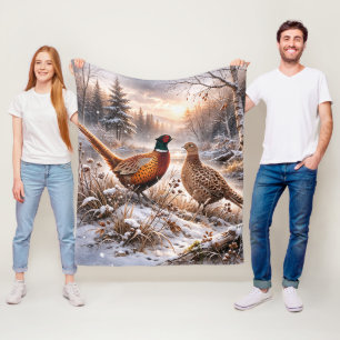 Pheasant fleece blanket