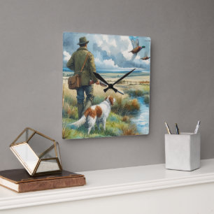 Pheasant Hunter with Dog Wildlife Wall Clock